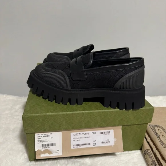 Gucci | Shoes | Gucci Black Loafers Sleek Slipons | Poshmark display picture 3